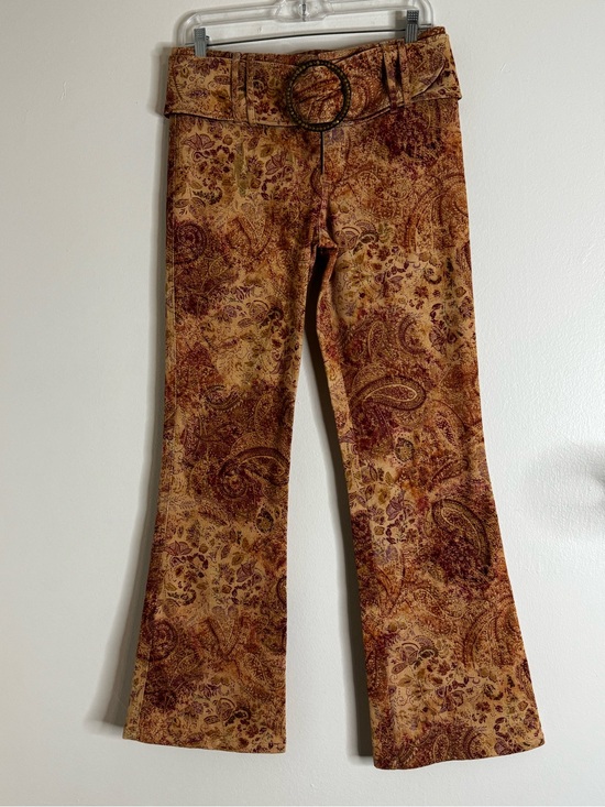bebe Pants - bebe Multi-Tone Paisley Flare Pants
